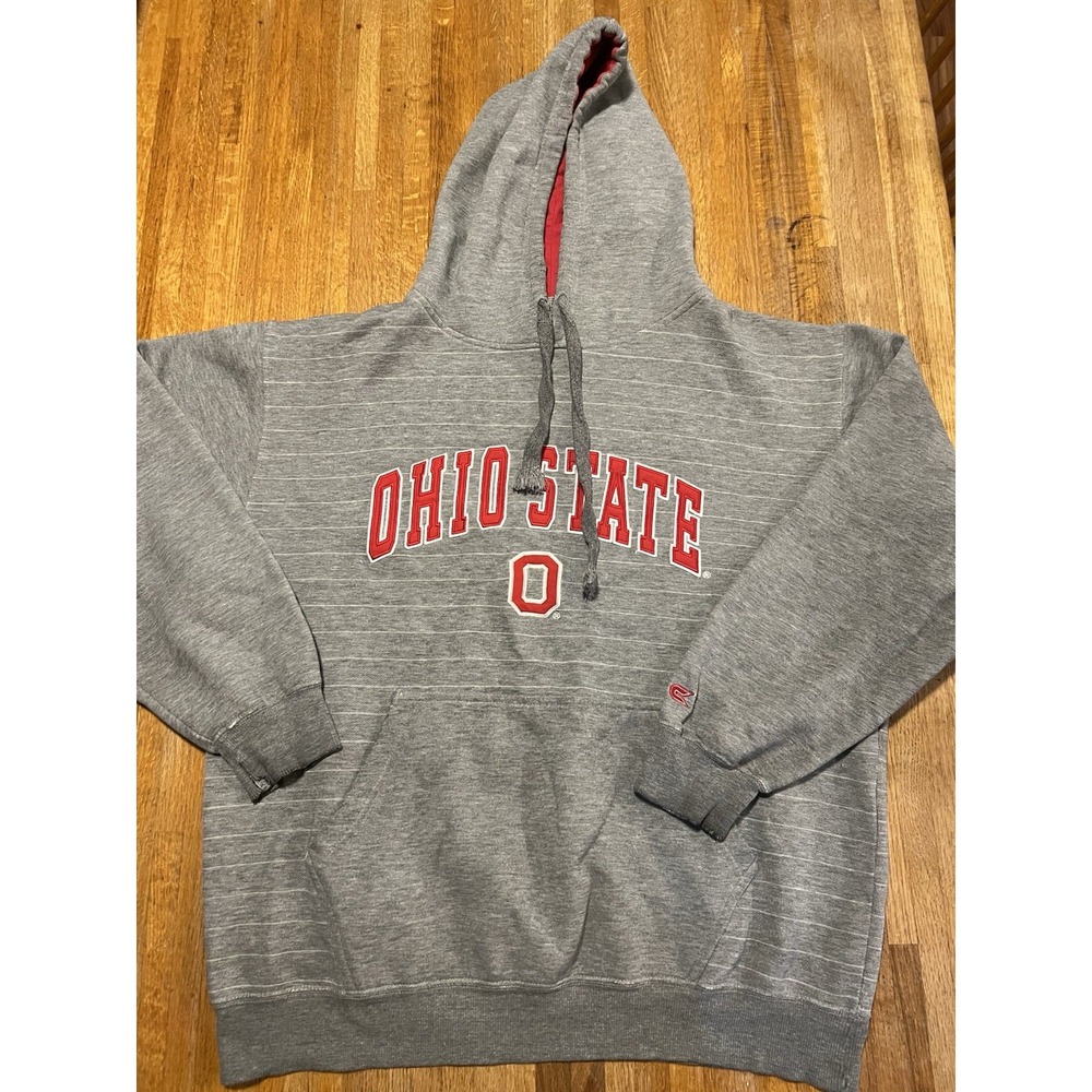 Colosseum Athletics Adult XL Gray Red Ohio State Buckeyes Hoodie Sweatshirt‎